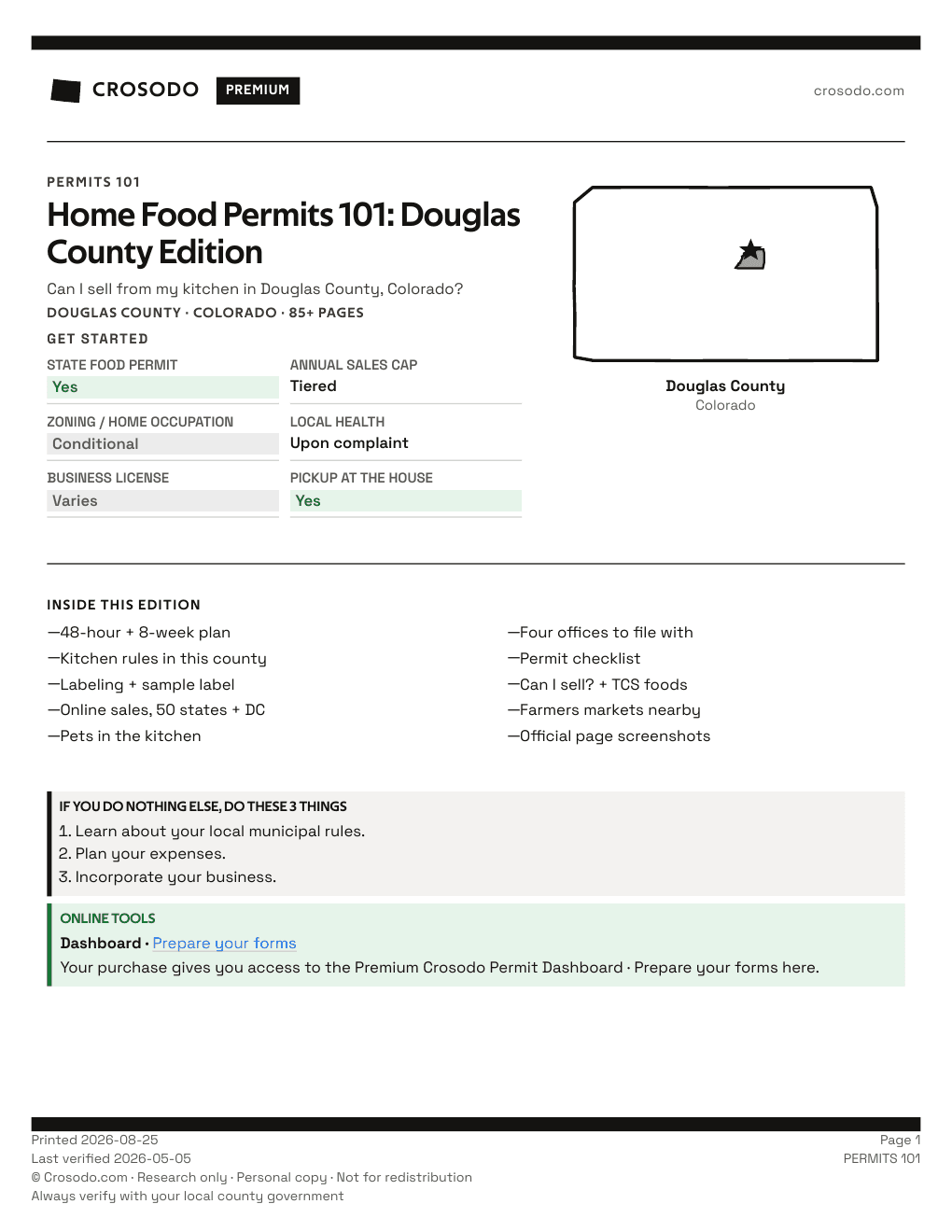 Permit Guide 101 cover for Douglas County