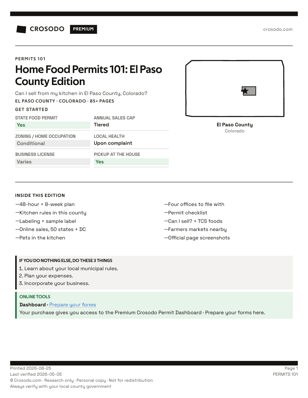 Permit Guide 101 cover for El Paso County