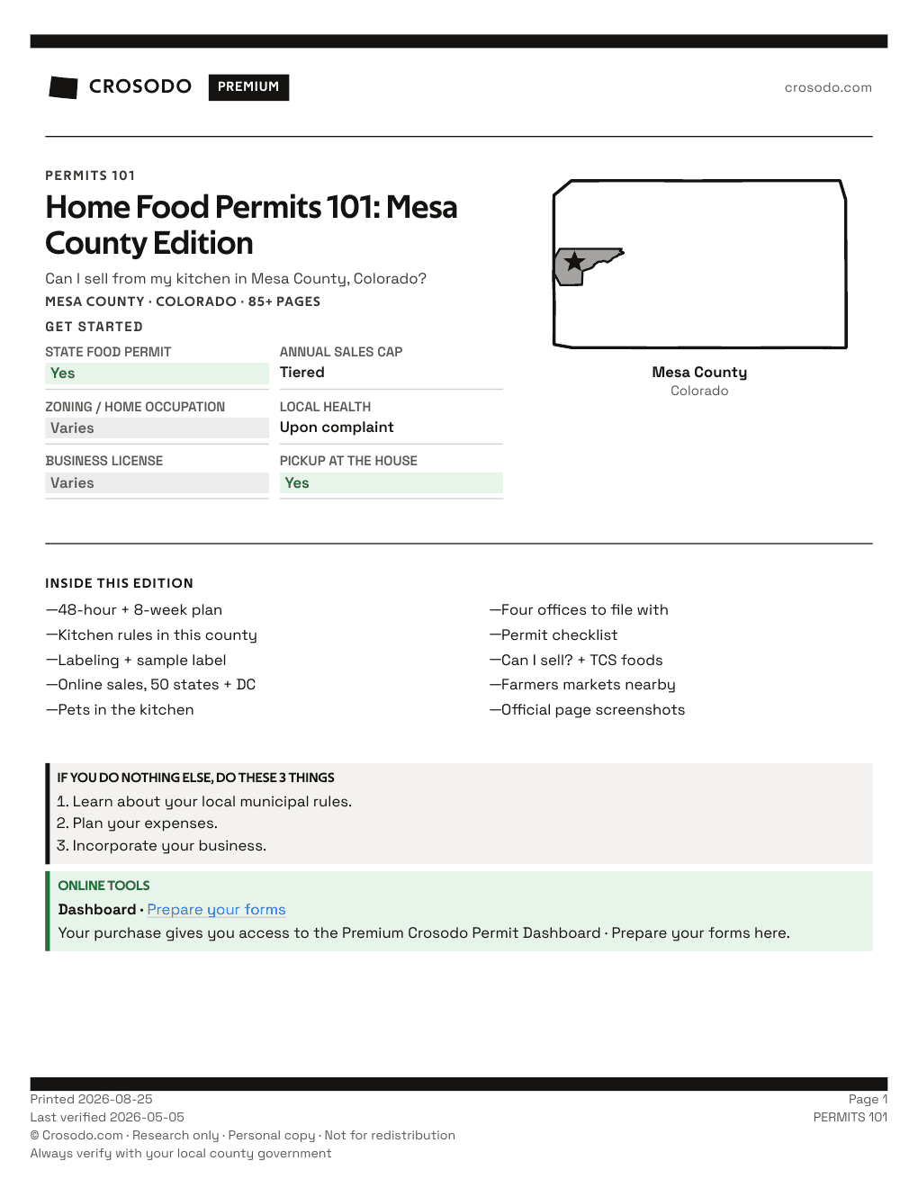 Permit Guide 101 cover for Mesa County