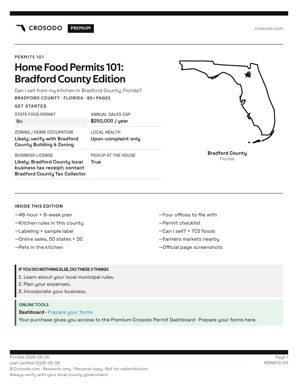 Permit Guide 101 cover for Bradford County