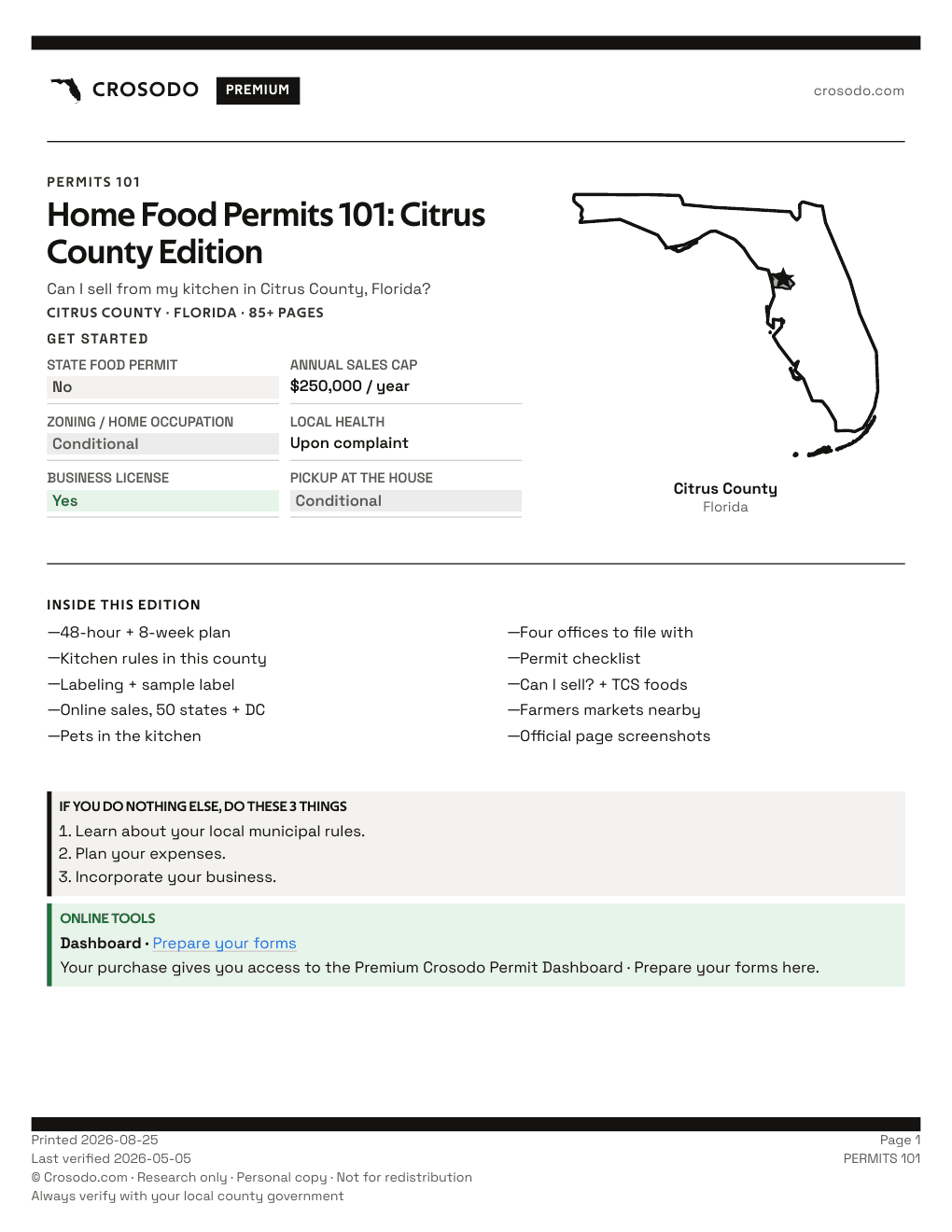 Permit Guide 101 cover for Citrus County