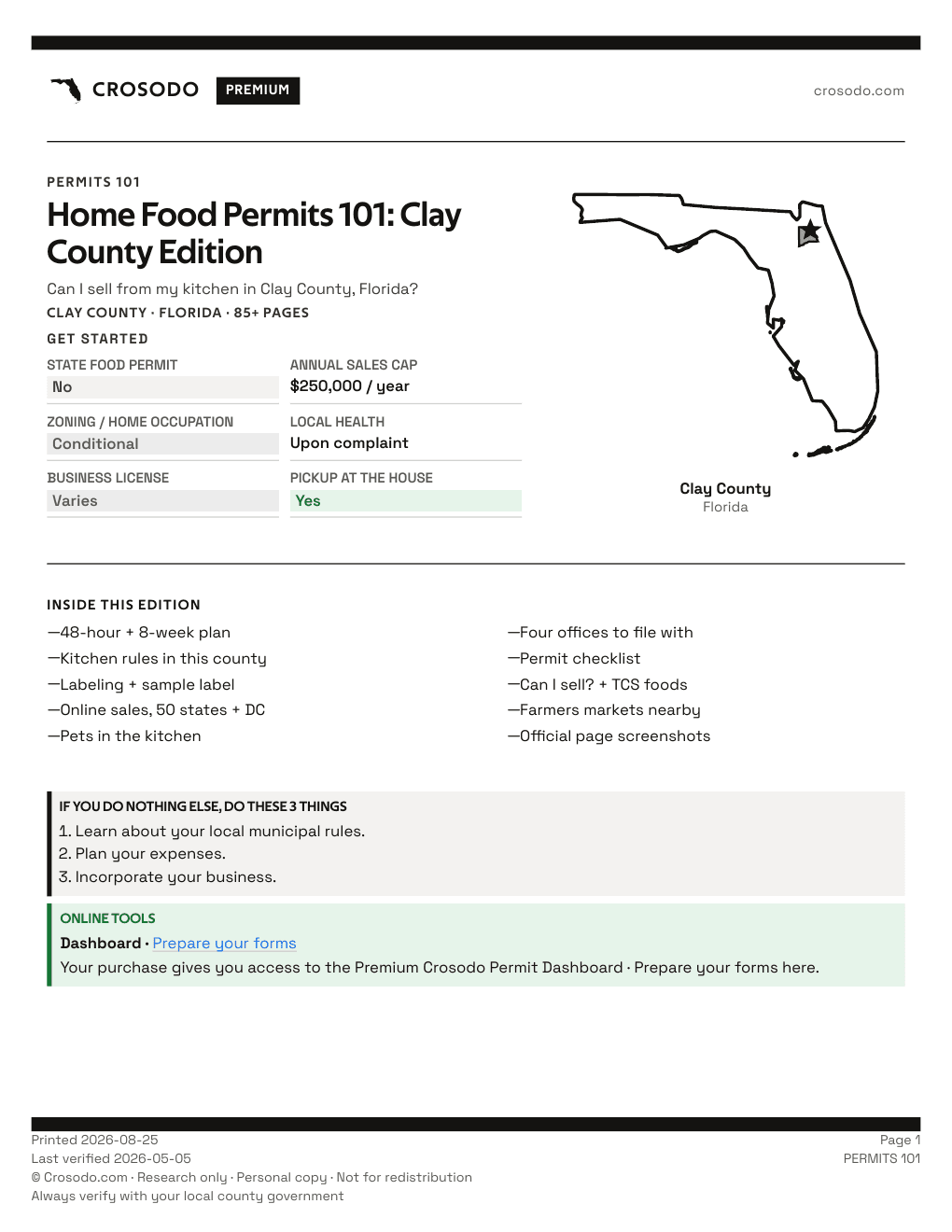 Permit Guide 101 cover for Clay County