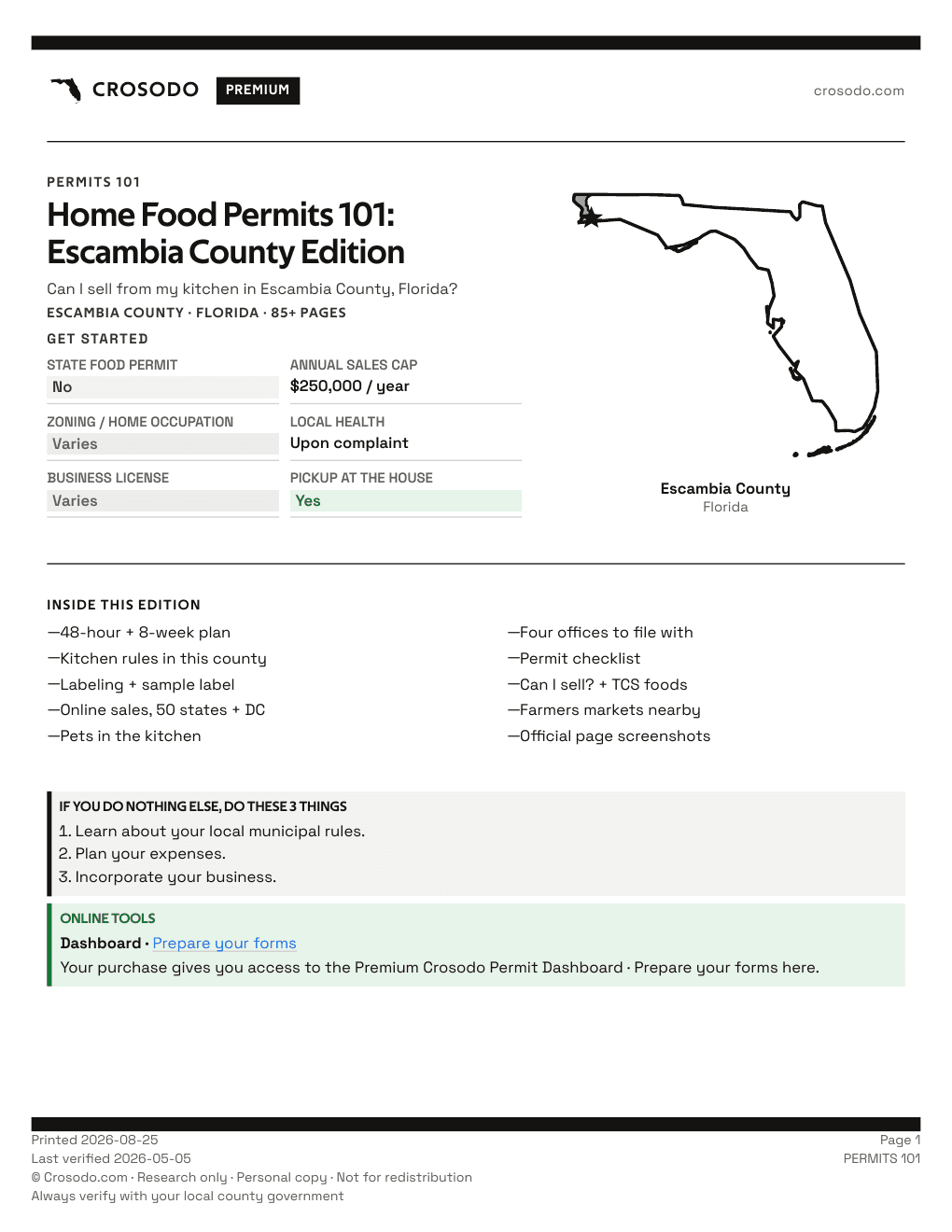 Permit Guide 101 cover for Escambia County
