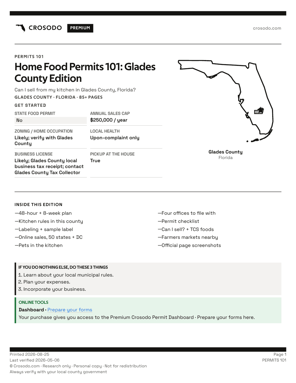 Permit Guide 101 cover for Glades County