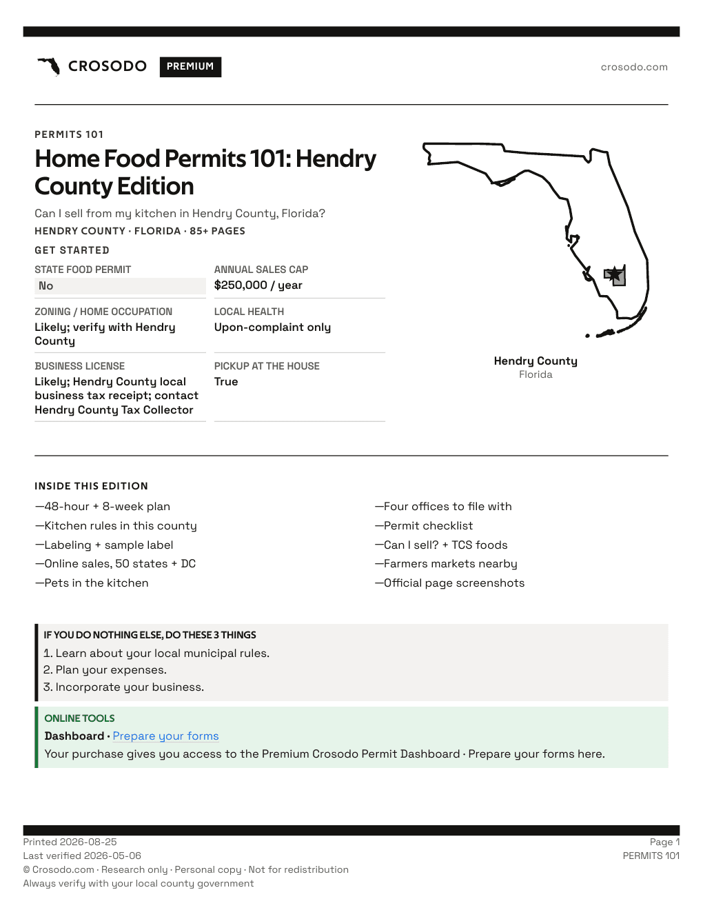 Permit Guide 101 cover for Hendry County