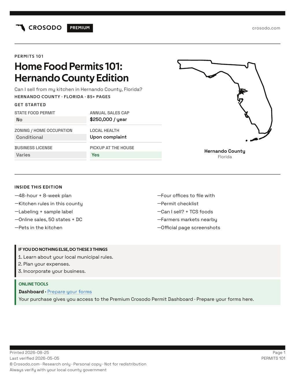 Permit Guide 101 cover for Hernando County