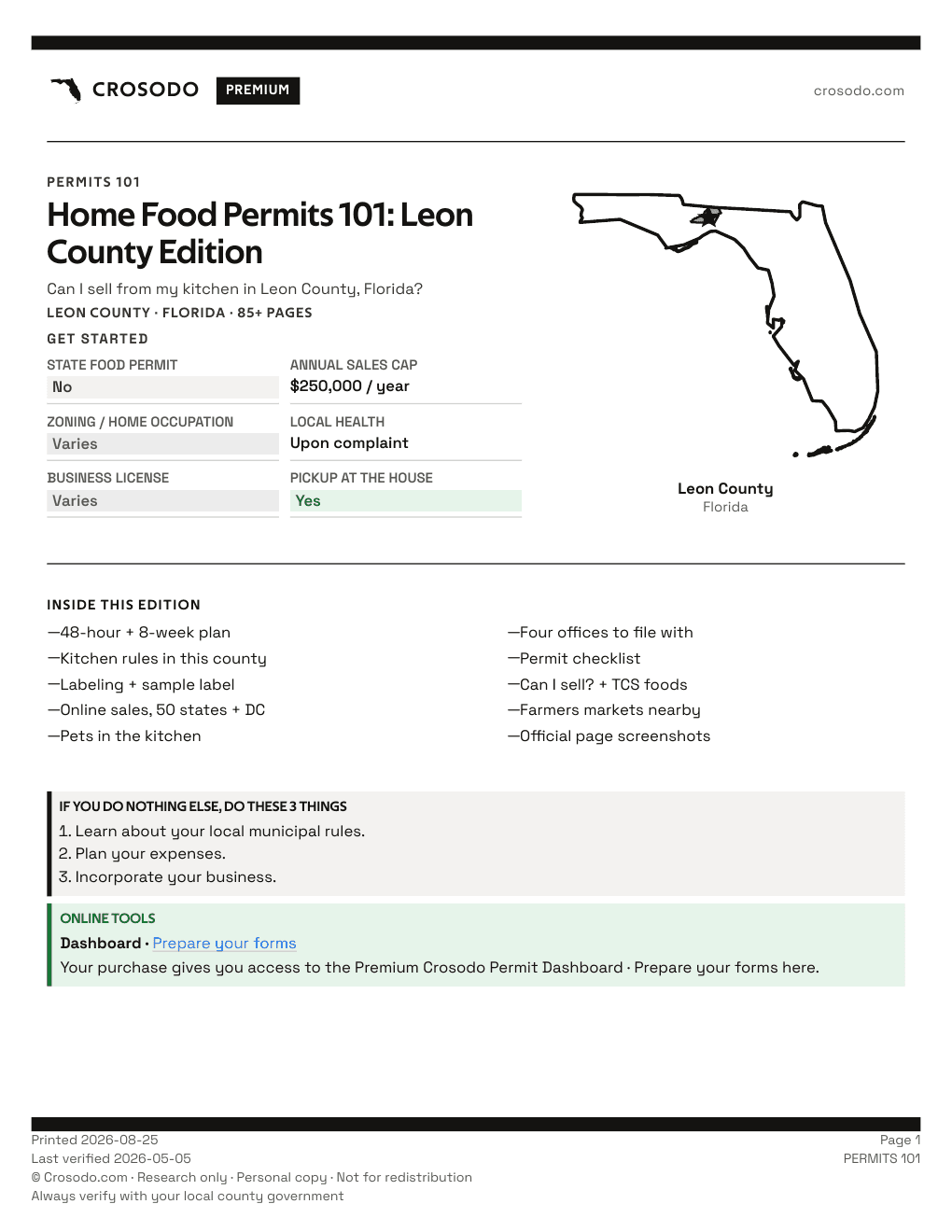 Permit Guide 101 cover for Leon County