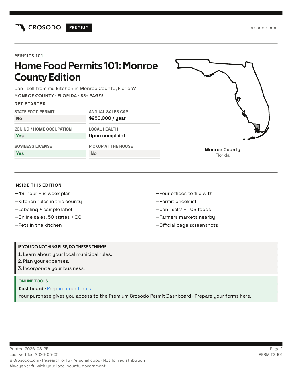 Permit Guide 101 cover for Monroe County