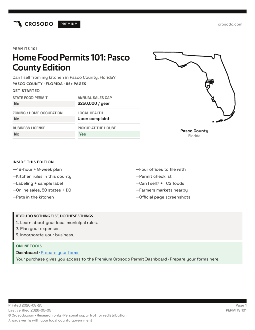 Permit Guide 101 cover for Pasco County