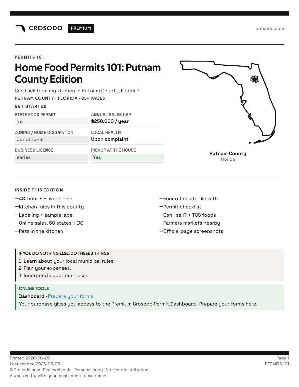 Permit Guide 101 cover for Putnam County
