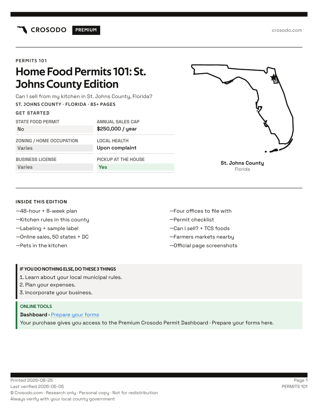 Permit Guide 101 cover for St. Johns County