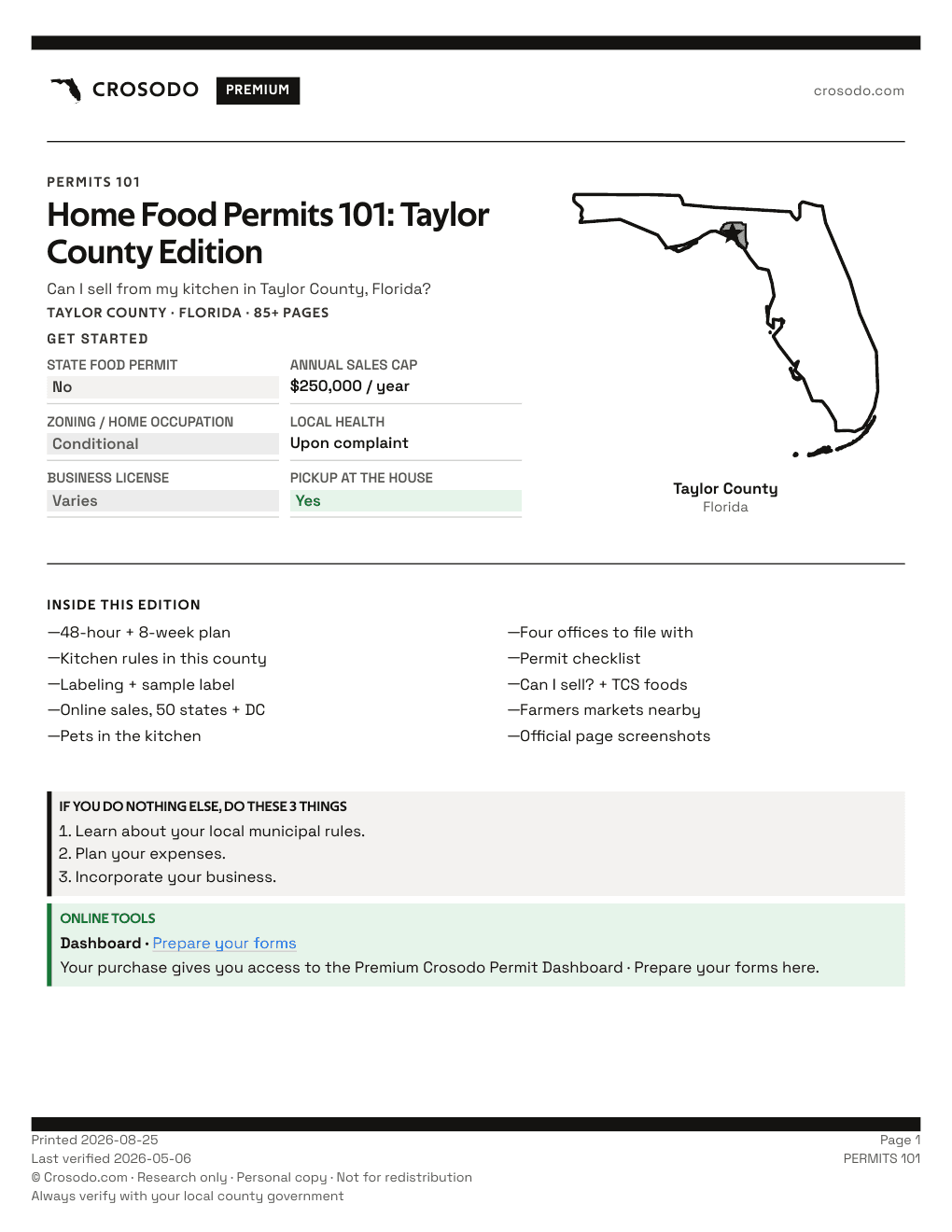 Permit Guide 101 cover for Taylor County
