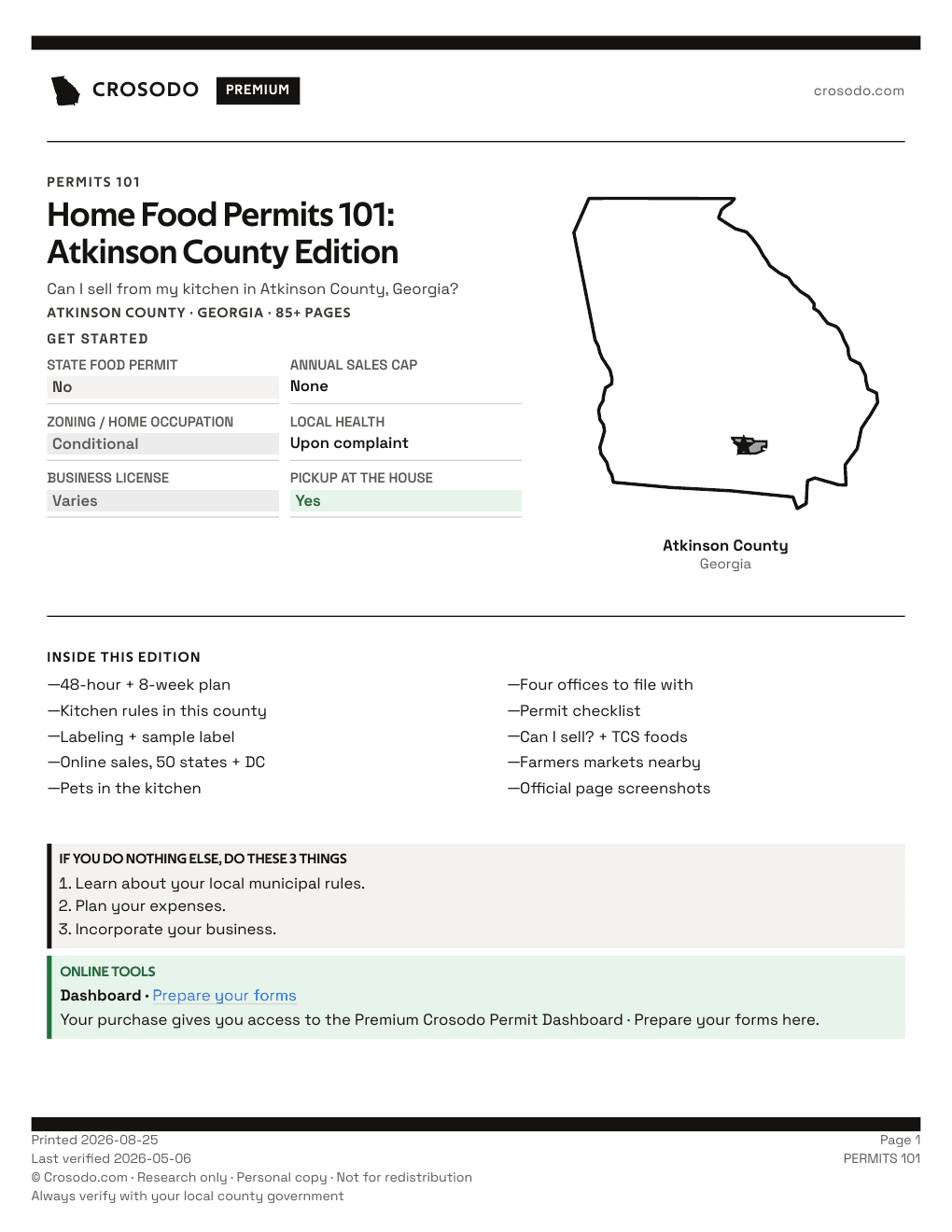 Permit Guide 101 cover for Atkinson County