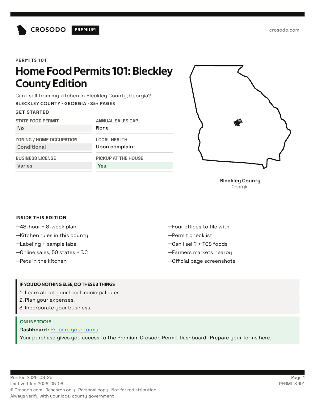 Permit Guide 101 cover for Bleckley County