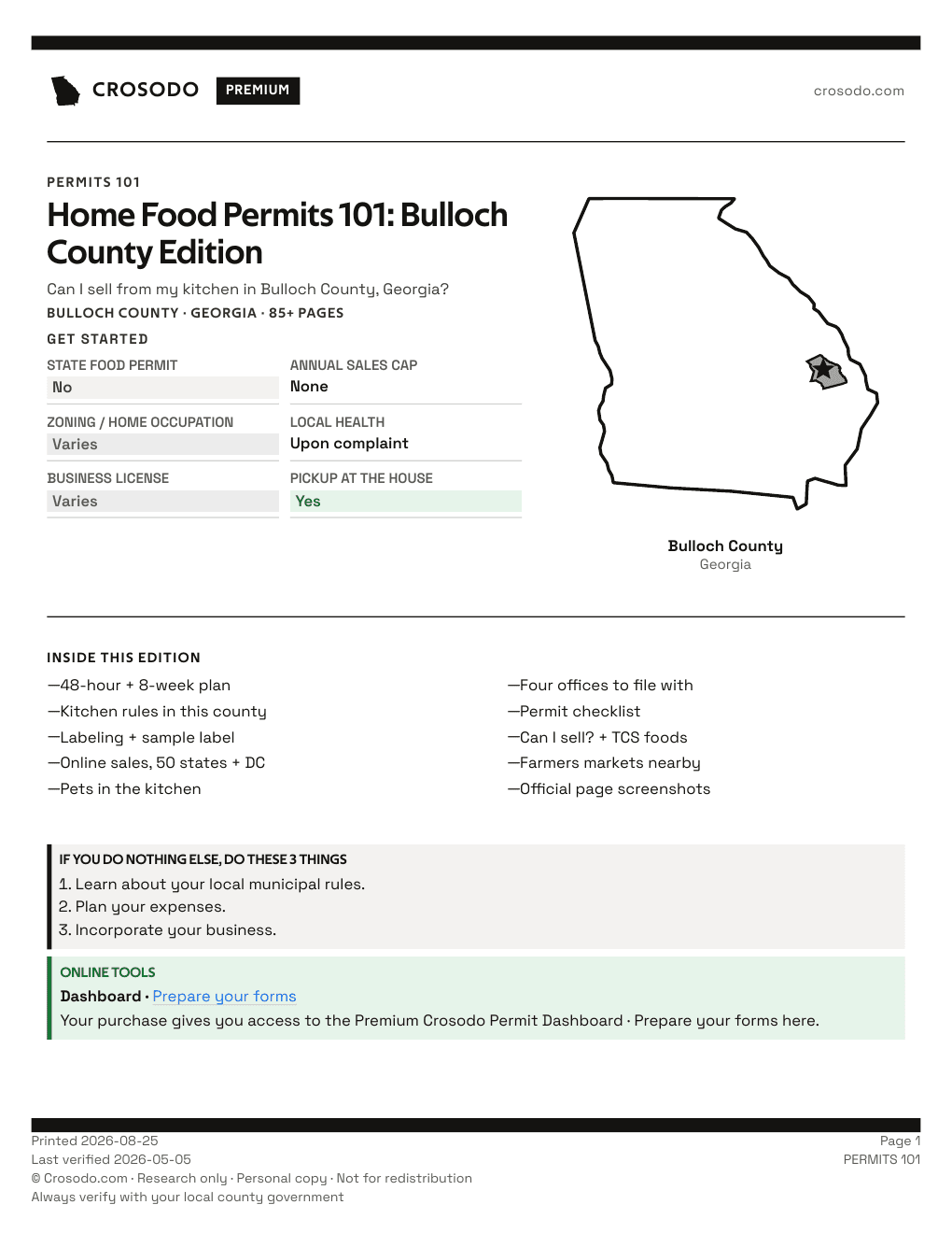 Permit Guide 101 cover for Bulloch County
