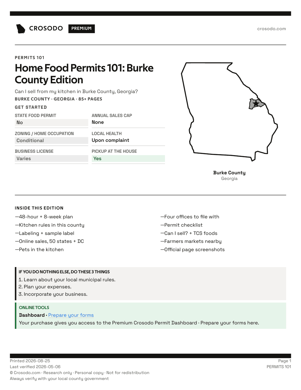 Permit Guide 101 cover for Burke County