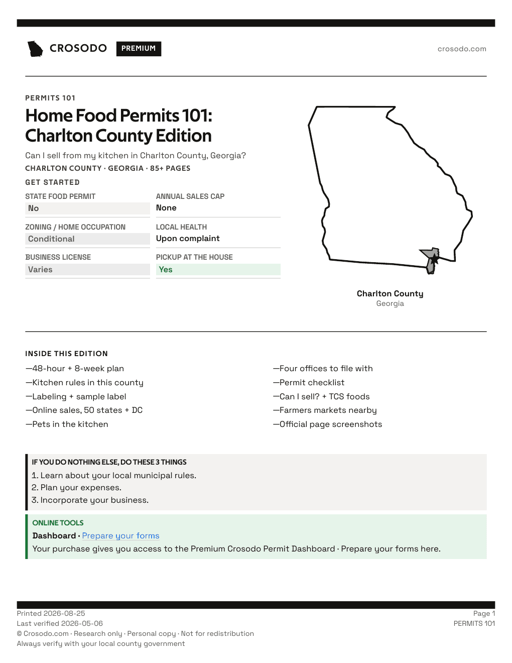 Permit Guide 101 cover for Charlton County