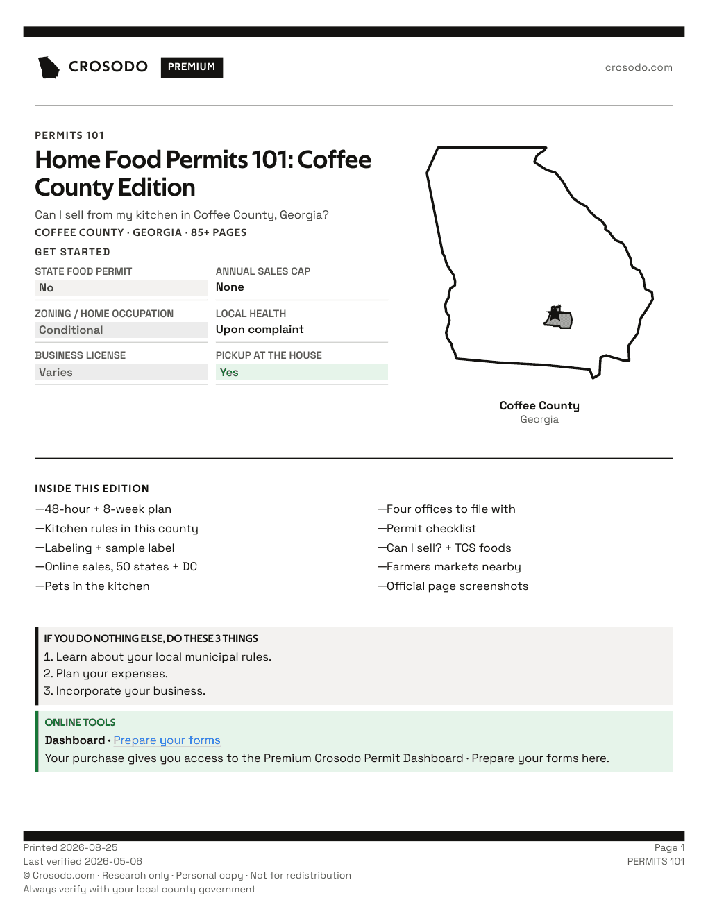 Permit Guide 101 cover for Coffee County