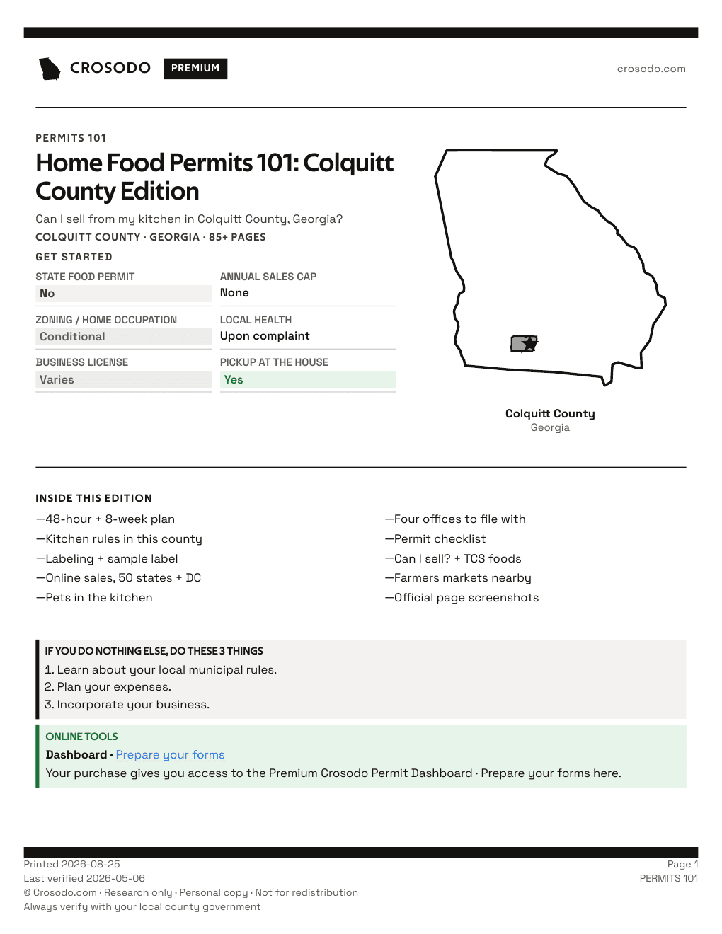 Permit Guide 101 cover for Colquitt County