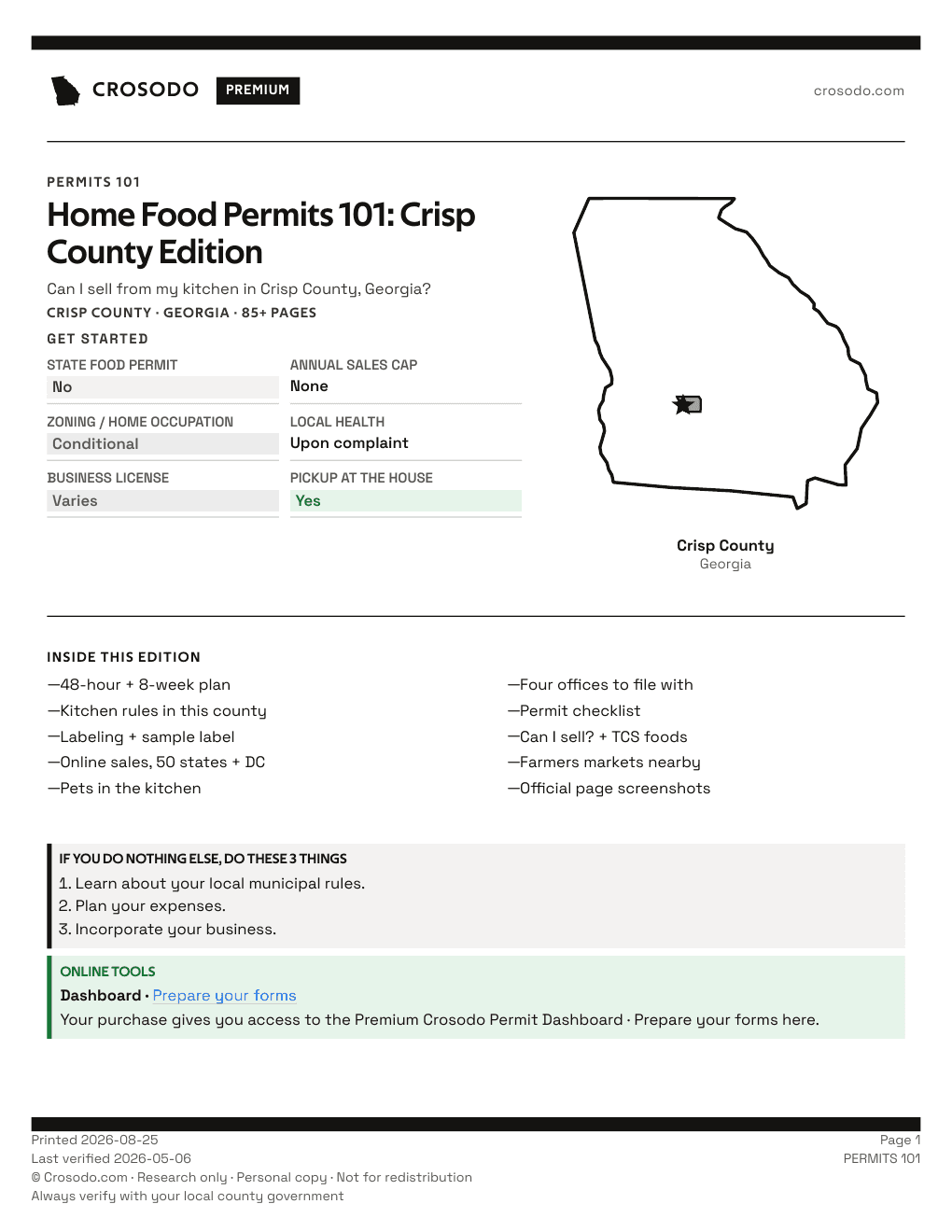 Permit Guide 101 cover for Crisp County