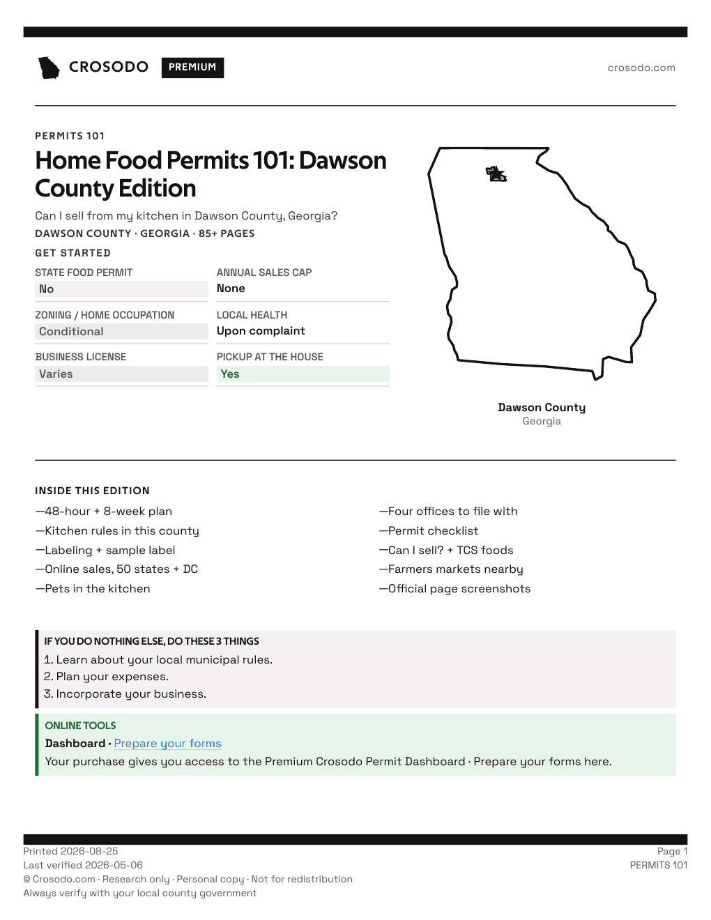 Permit Guide 101 cover for Dawson County