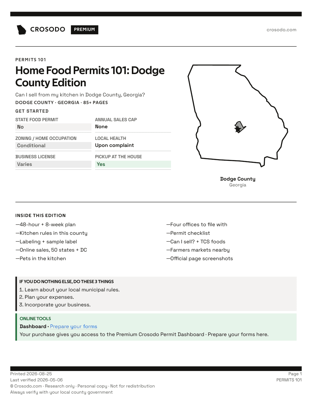 Permit Guide 101 cover for Dodge County