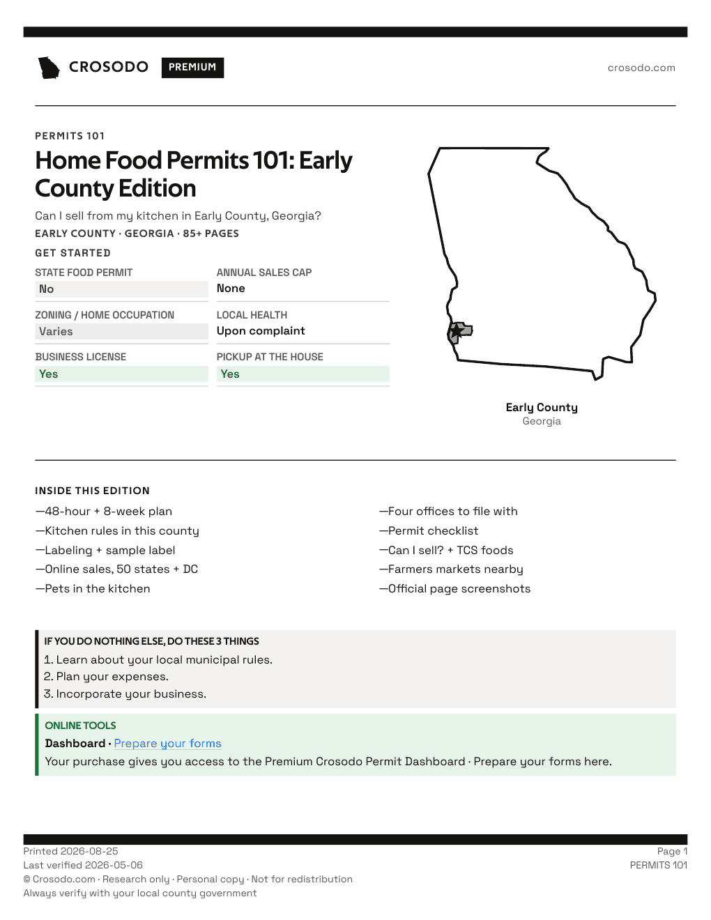 Permit Guide 101 cover for Early County