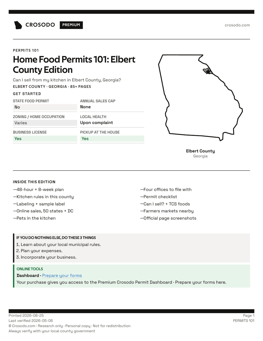 Permit Guide 101 cover for Elbert County