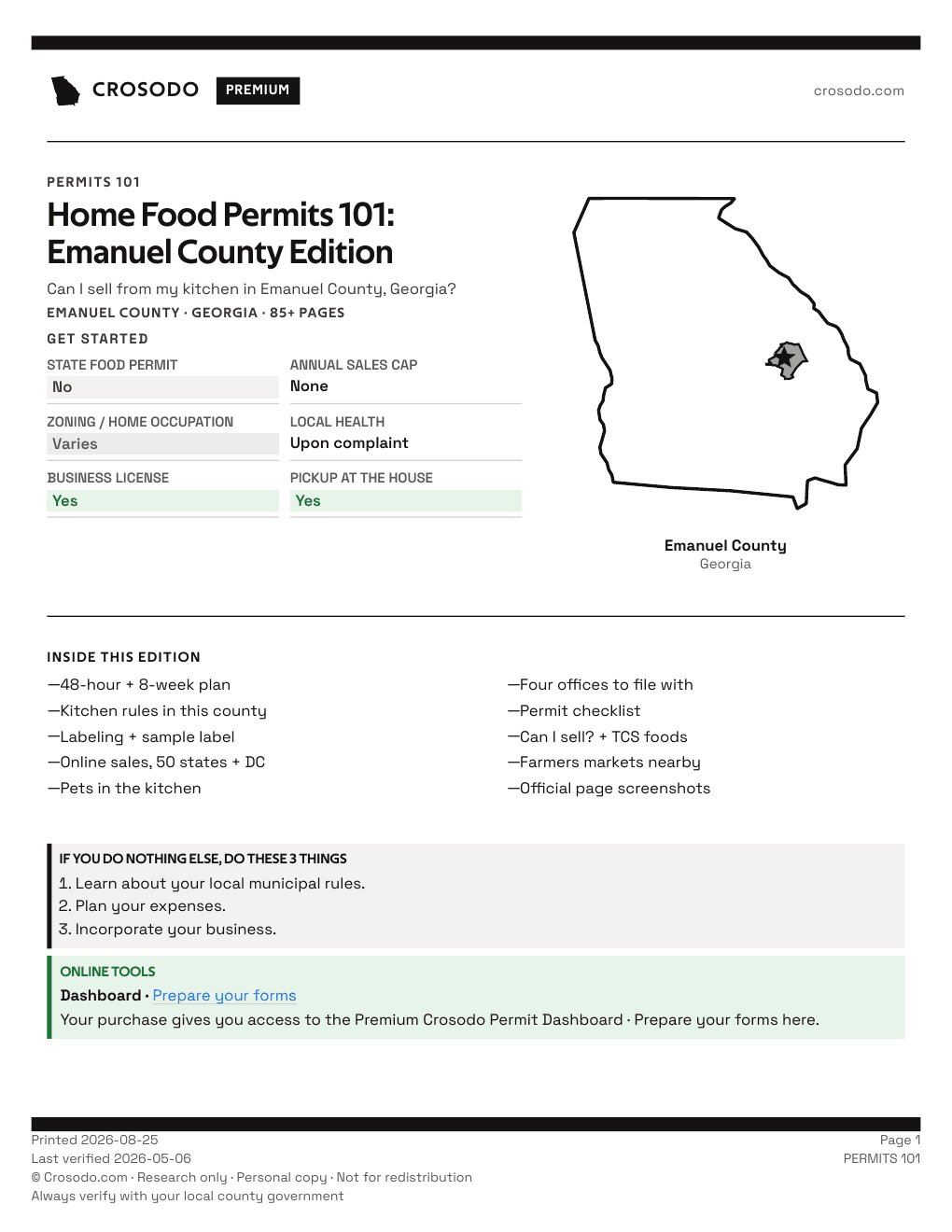 Permit Guide 101 cover for Emanuel County