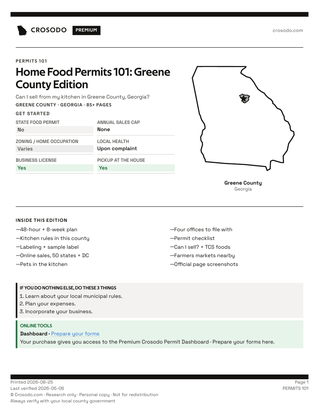 Permit Guide 101 cover for Greene County