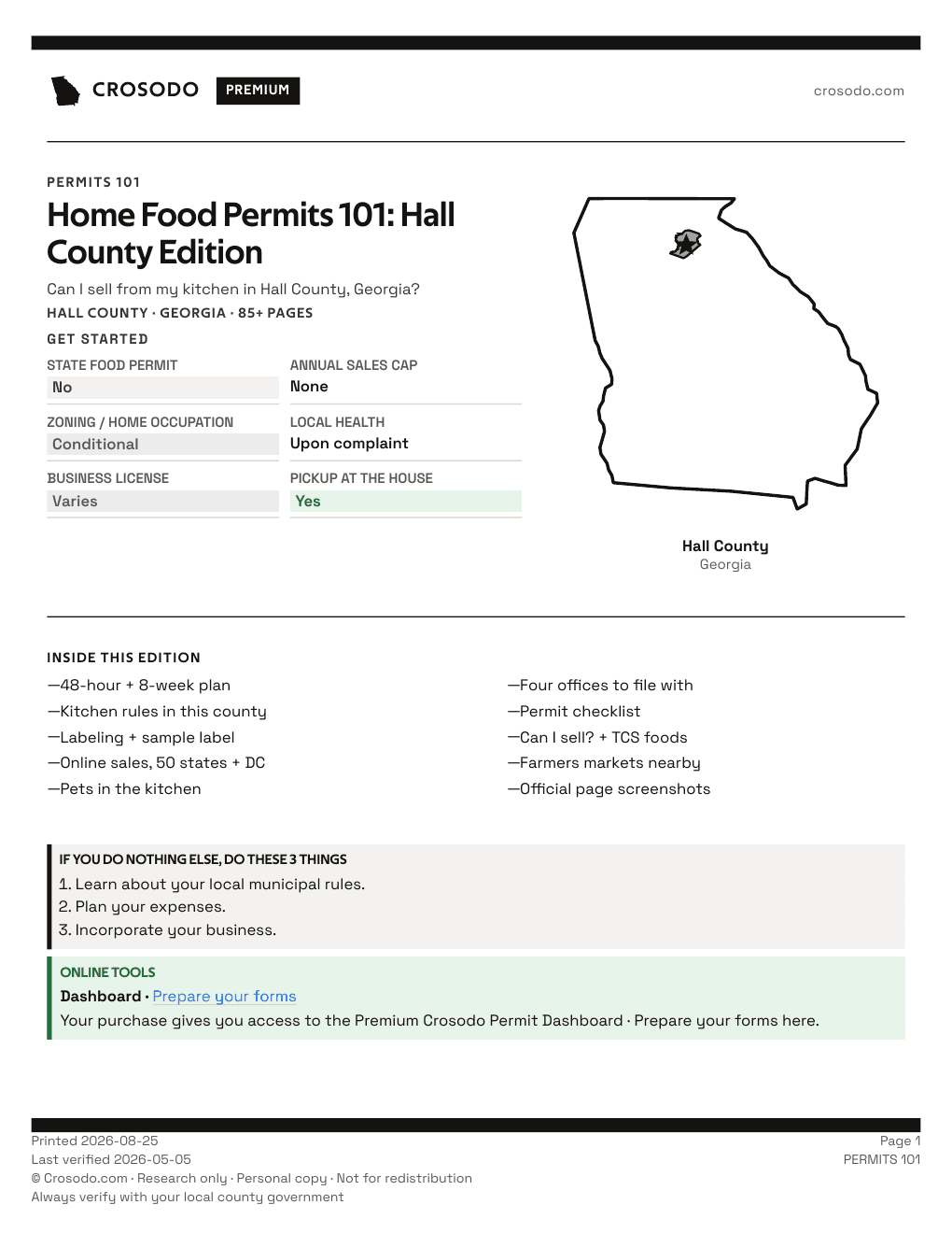 Permit Guide 101 cover for Hall County