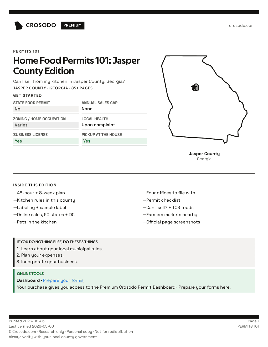 Permit Guide 101 cover for Jasper County
