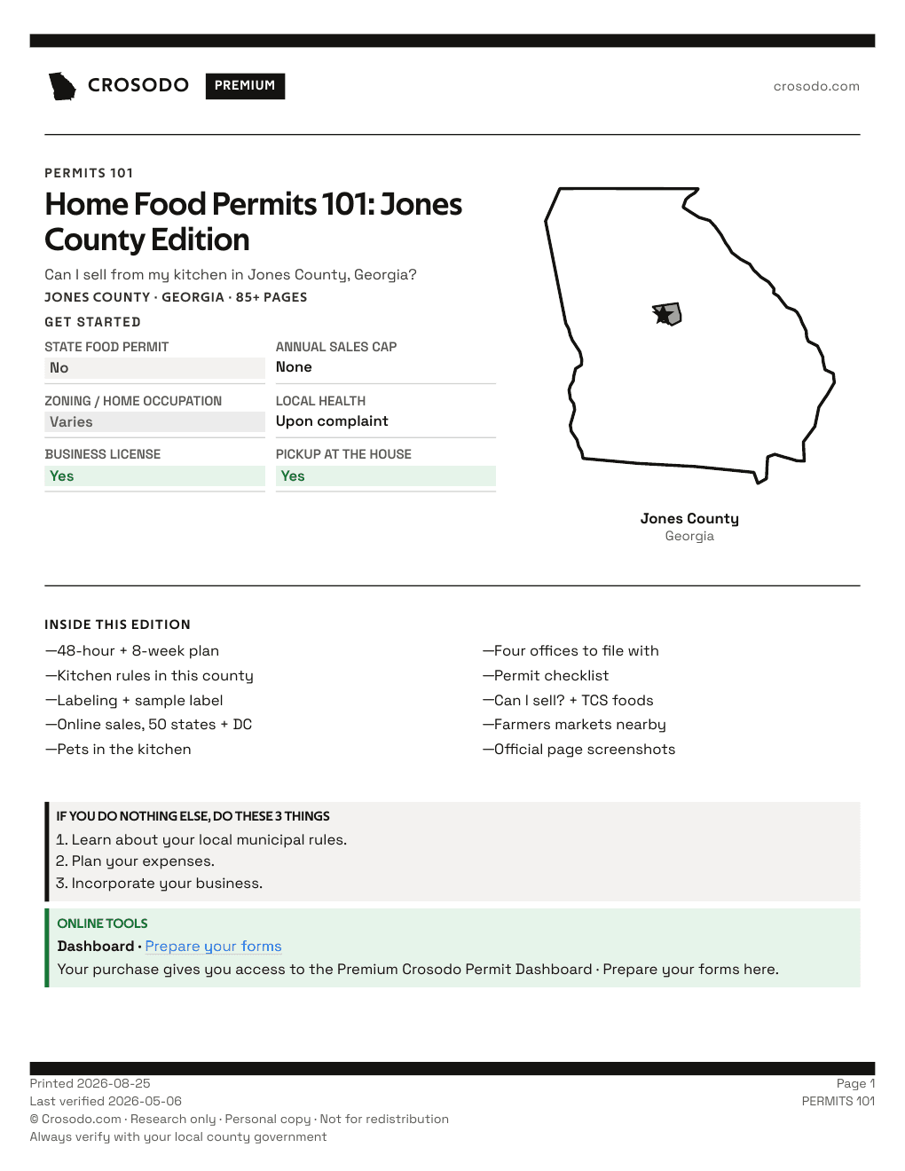 Permit Guide 101 cover for Jones County