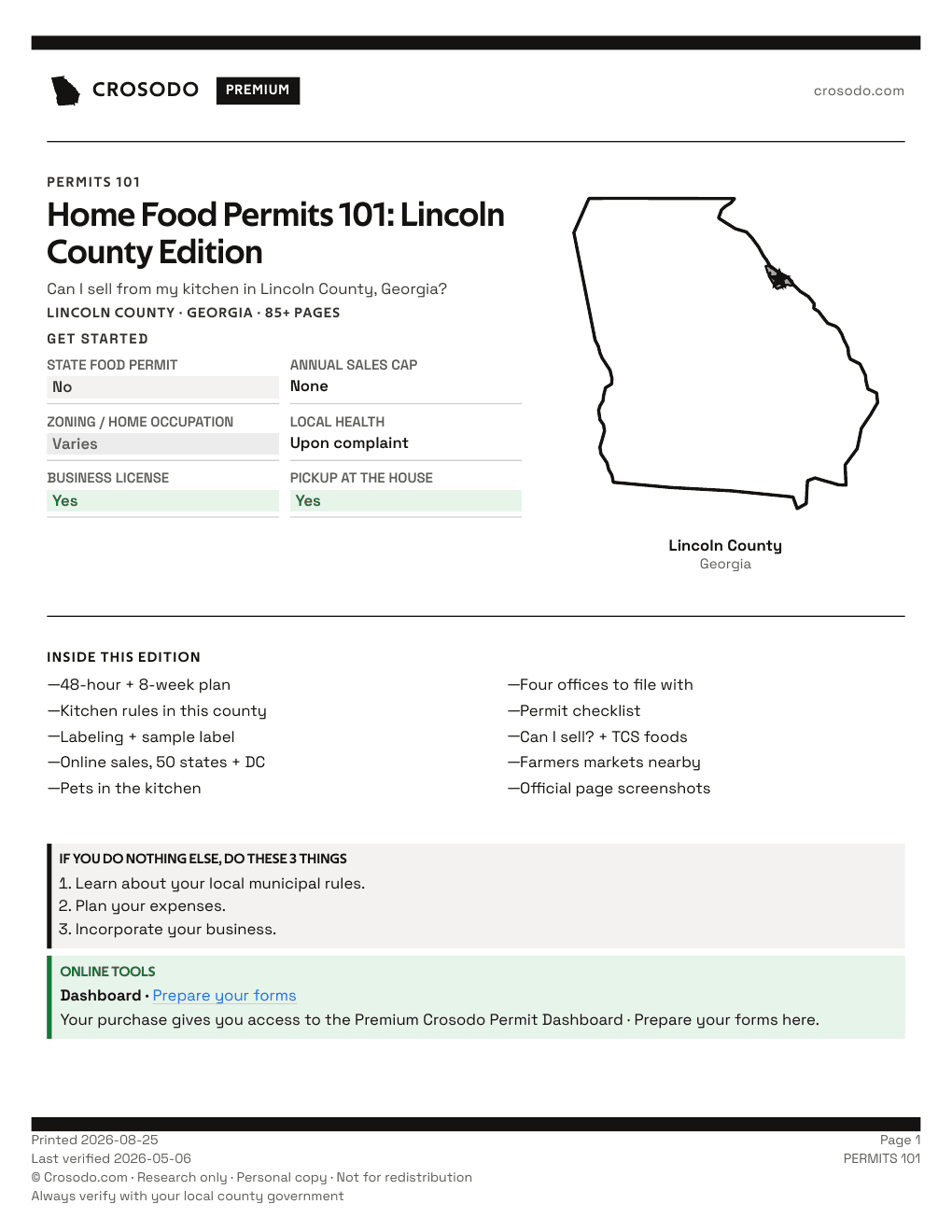 Permit Guide 101 cover for Lincoln County