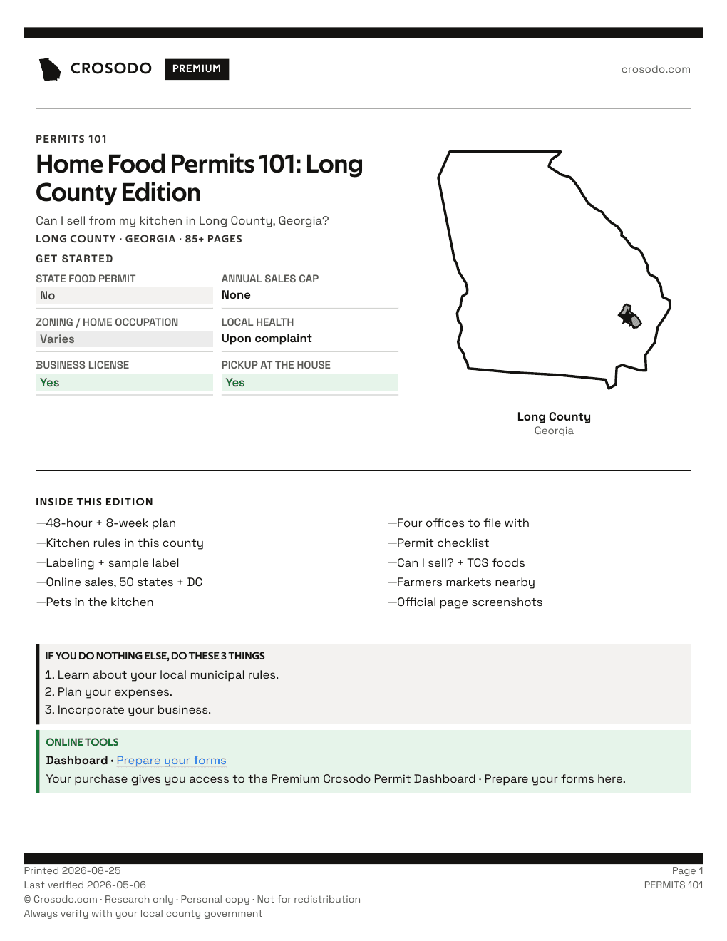 Permit Guide 101 cover for Long County