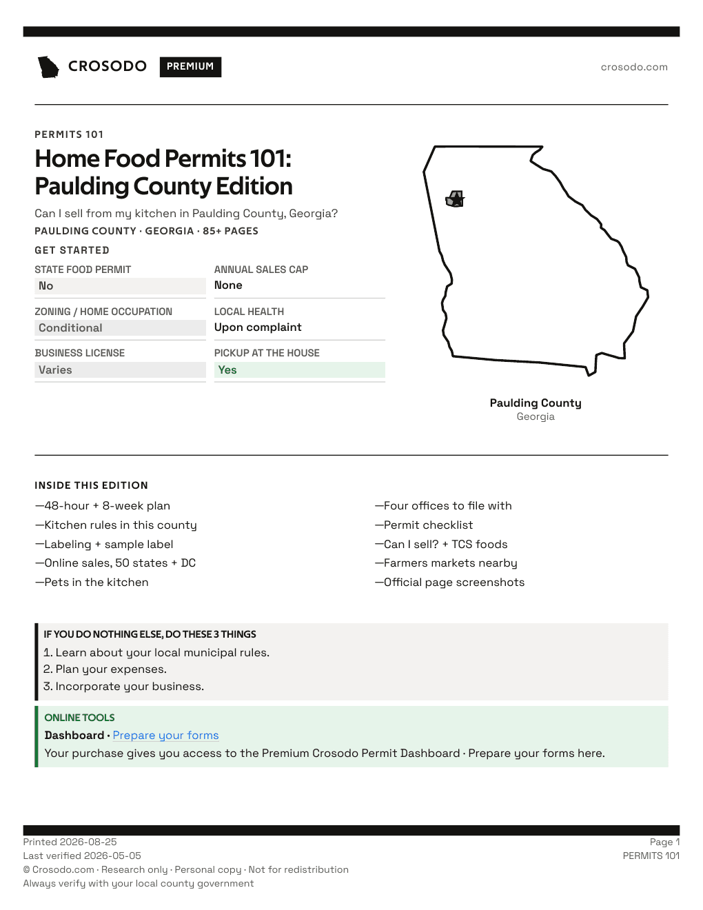 Permit Guide 101 cover for Paulding County