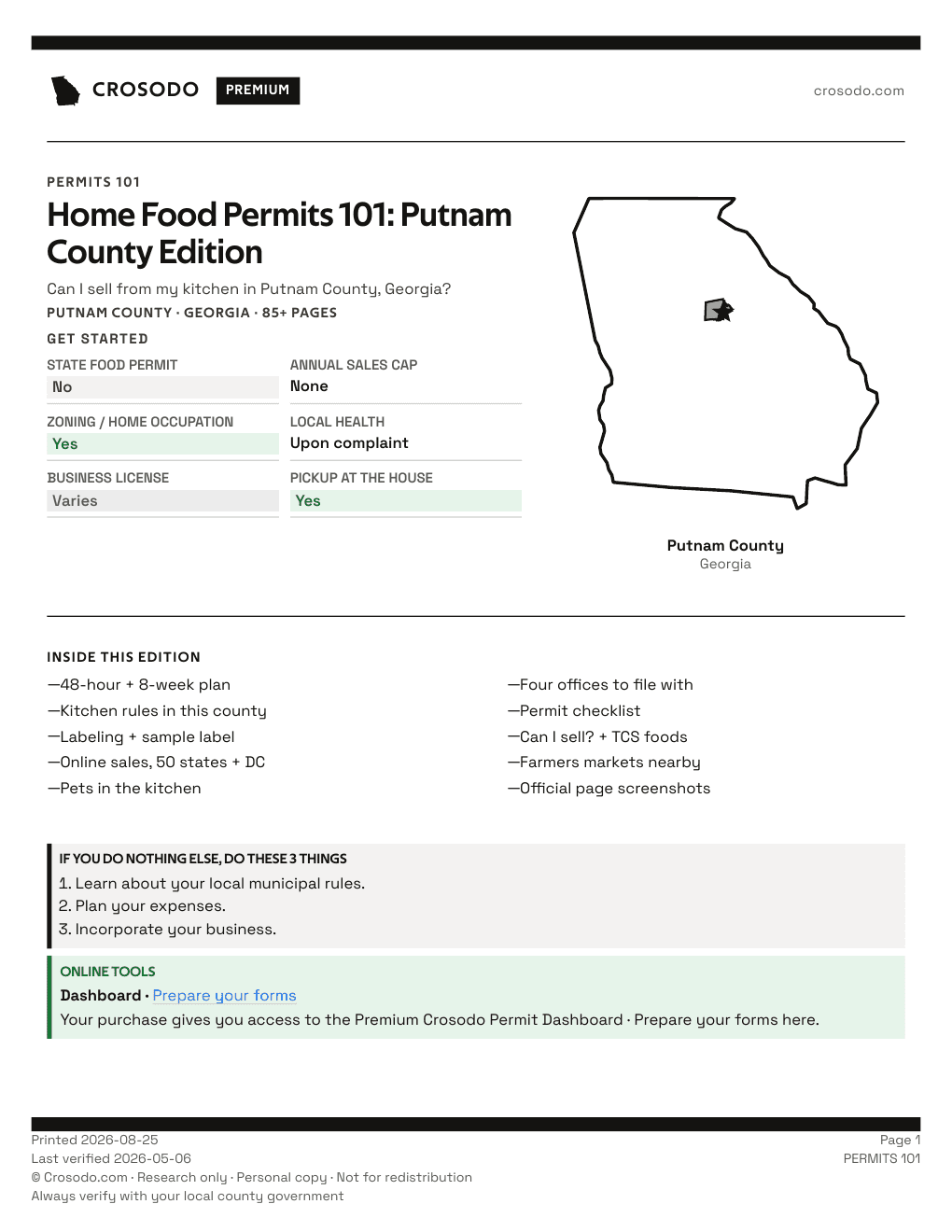 Permit Guide 101 cover for Putnam County