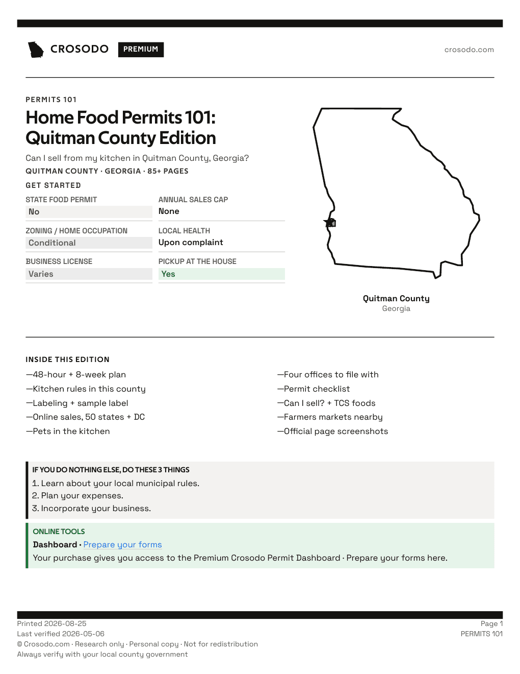 Permit Guide 101 cover for Quitman County