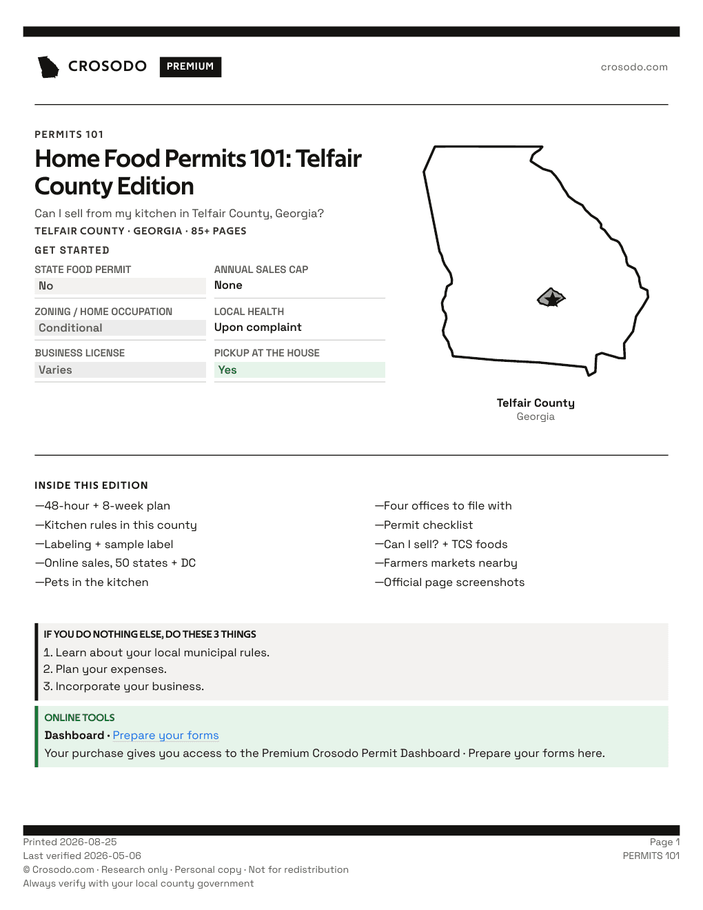 Permit Guide 101 cover for Telfair County