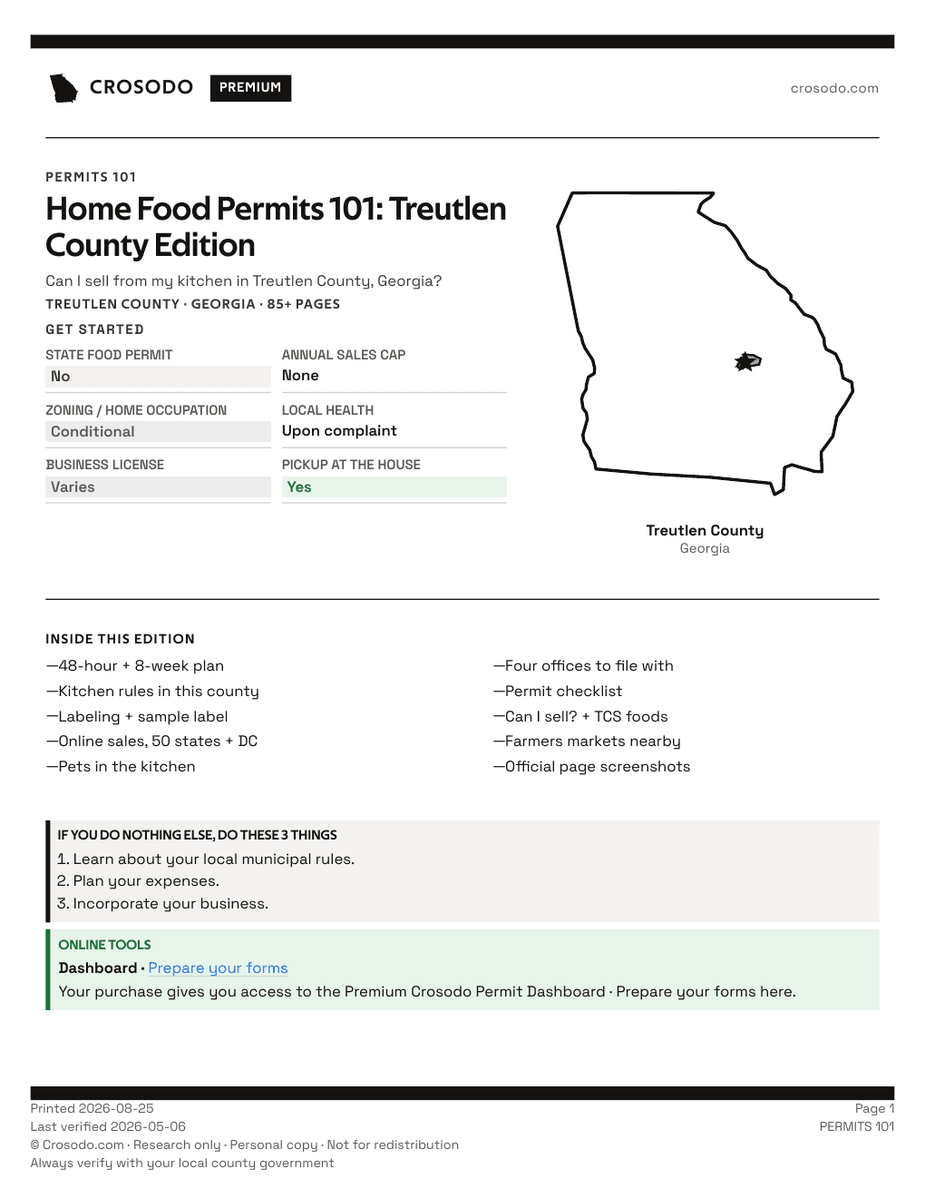 Permit Guide 101 cover for Treutlen County