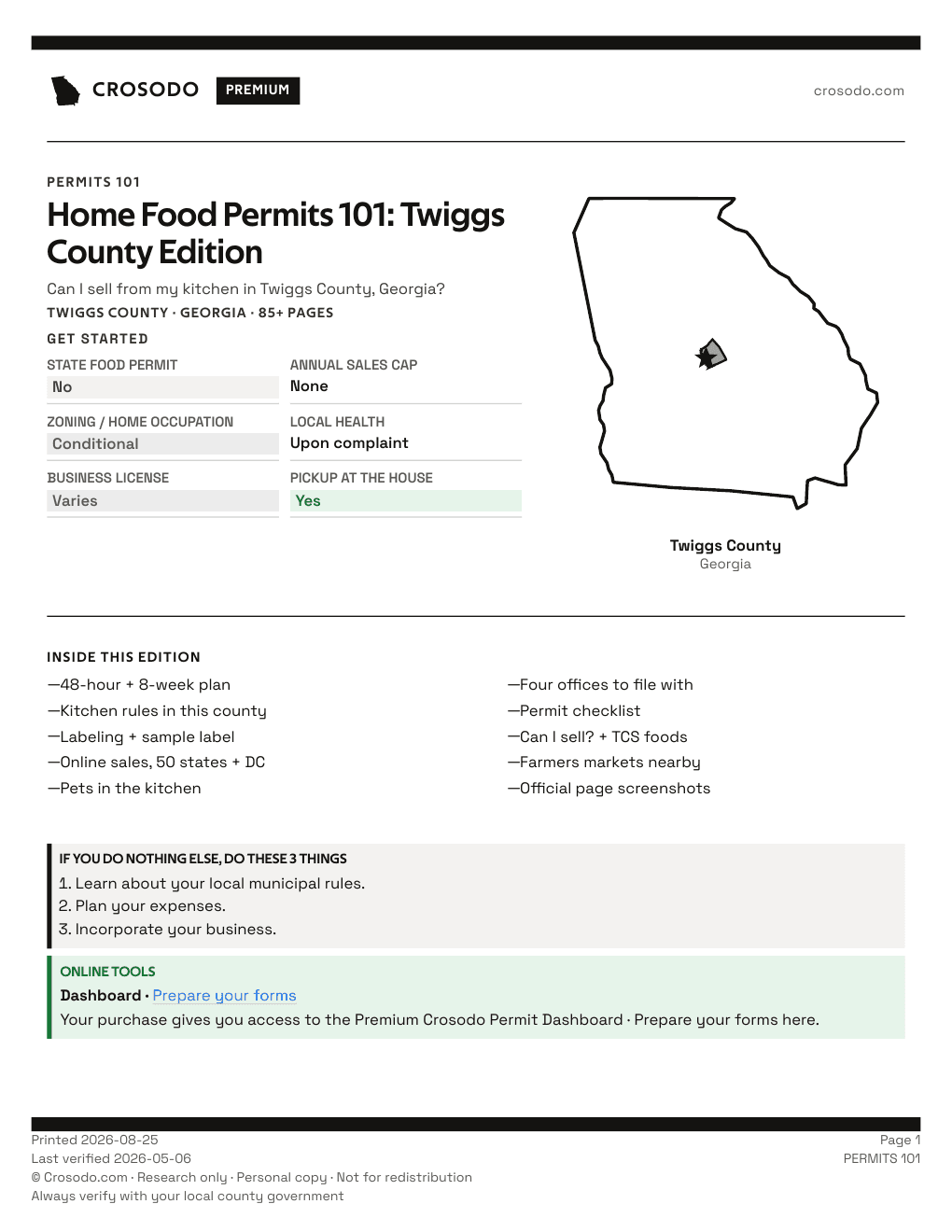 Permit Guide 101 cover for Twiggs County