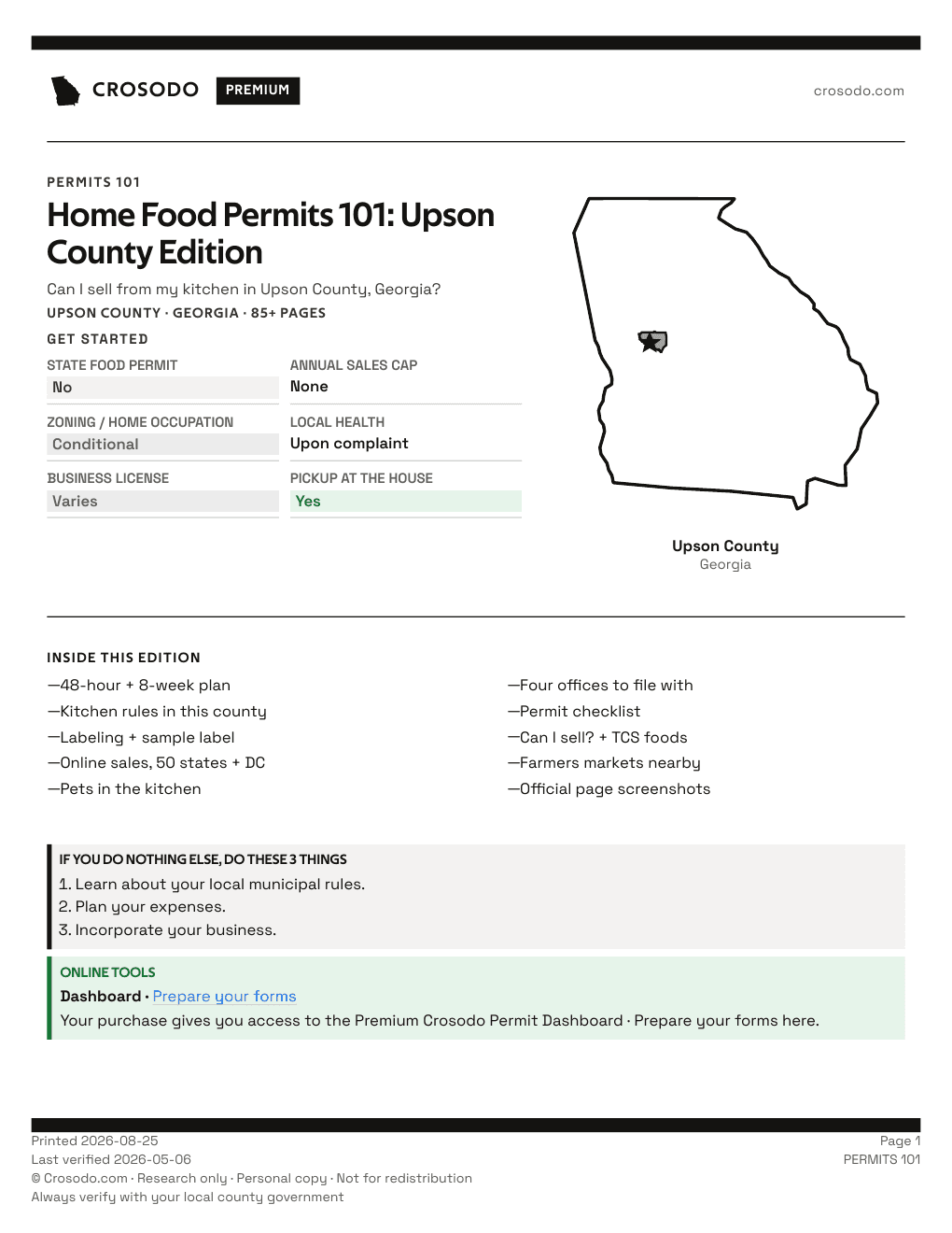 Permit Guide 101 cover for Upson County