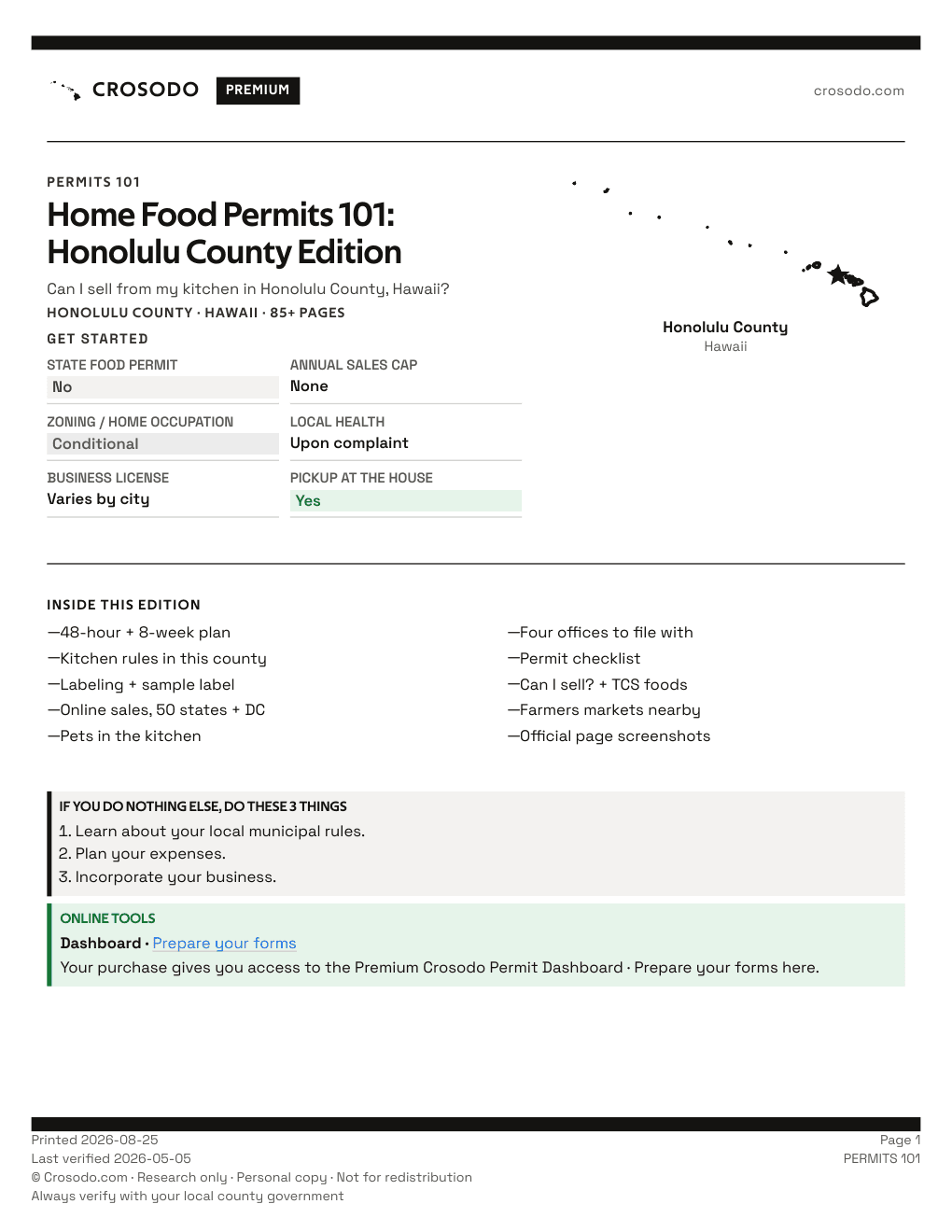 Permit Guide 101 cover for Honolulu County