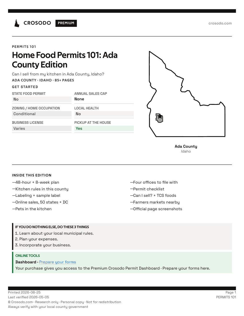 Permit Guide 101 cover for Ada County