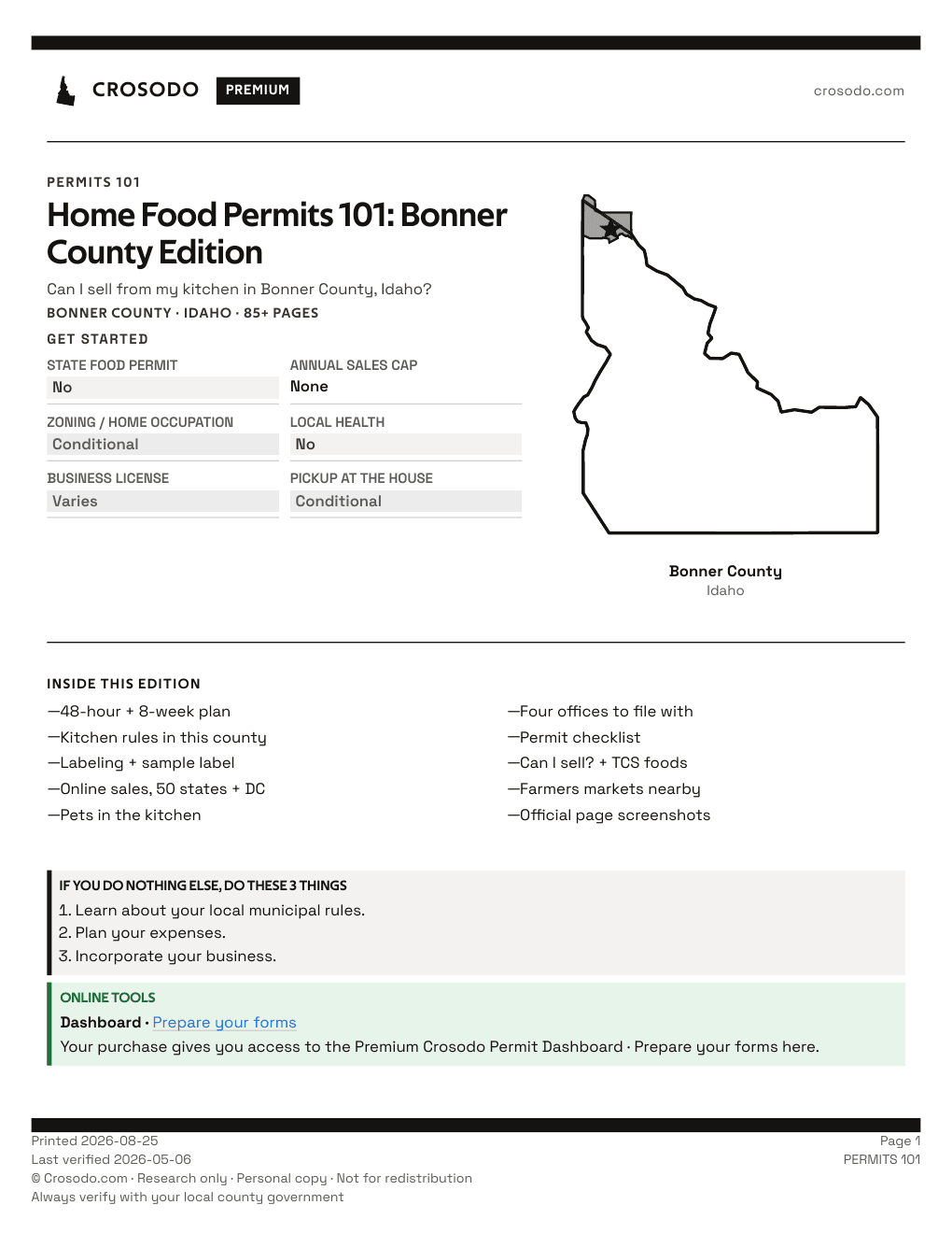 Permit Guide 101 cover for Bonner County