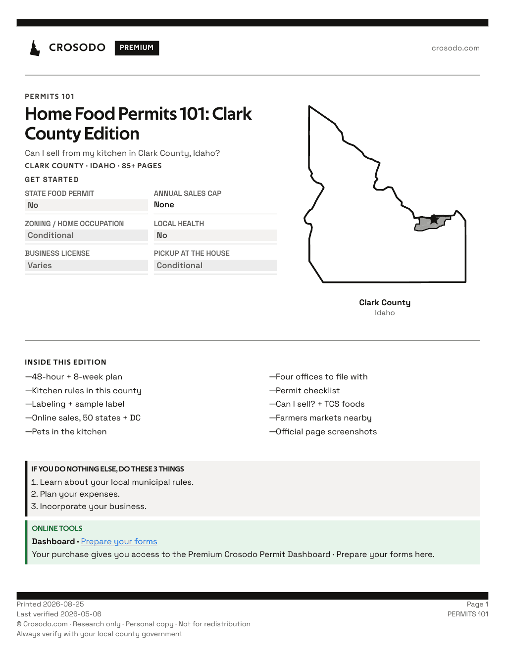 Permit Guide 101 cover for Clark County