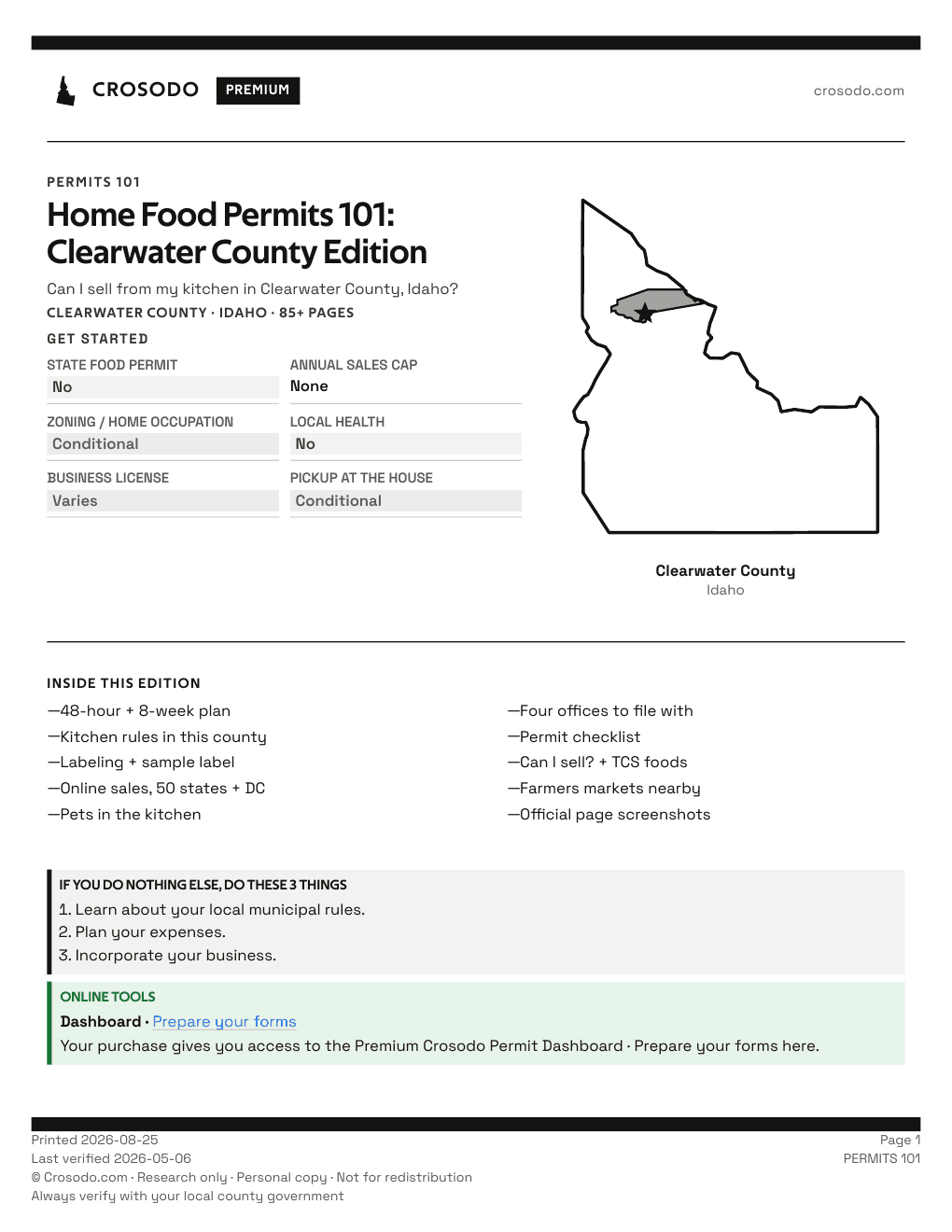 Permit Guide 101 cover for Clearwater County