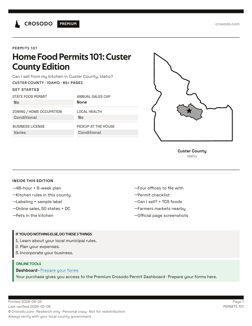 Permit Guide 101 cover for Custer County