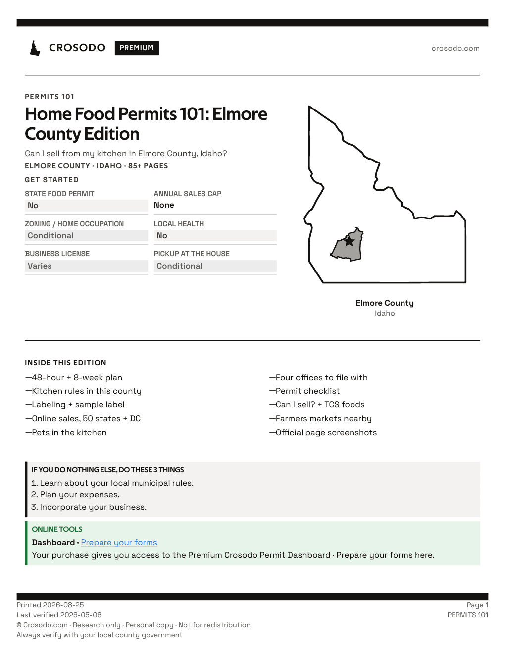 Permit Guide 101 cover for Elmore County