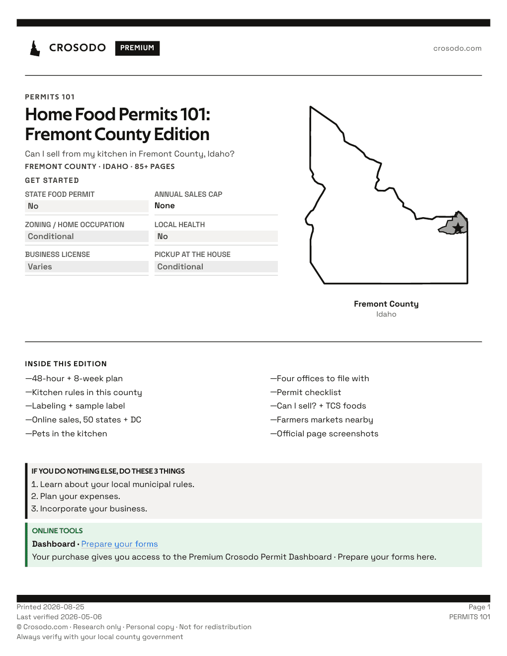 Permit Guide 101 cover for Fremont County